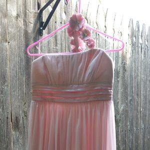 Sequin Hearts Pink One-Shoulder Floral Dress Sz L